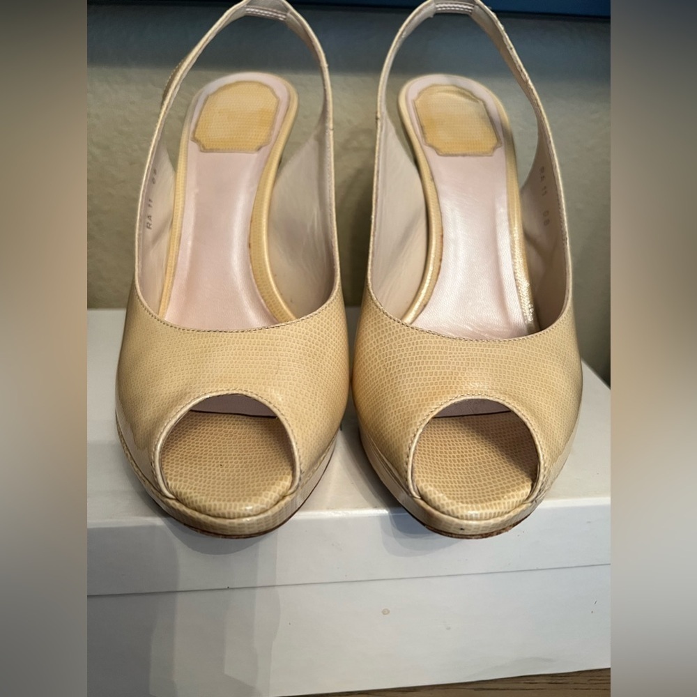 Dior Beige Slingback Peep-toe Pumps Size 38 - Picture 5 of 11